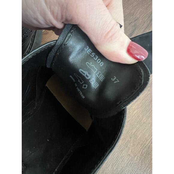 PRADA Women's Authentic Navy Patent Leather Baroque Platform Lace Shoes 37 US 7 - Picture 11 of 16